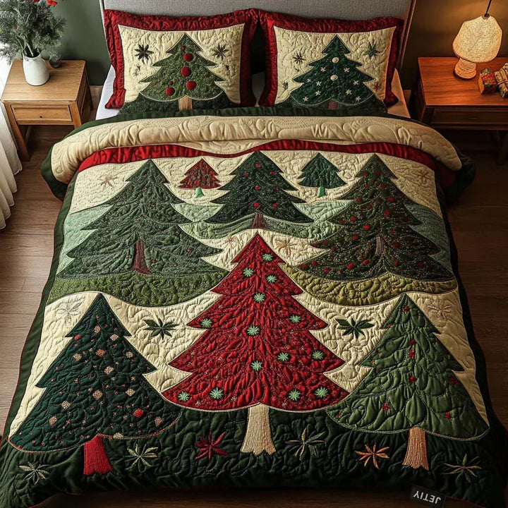 Quilted 3-Piece Bedding Set - Joyful Forest