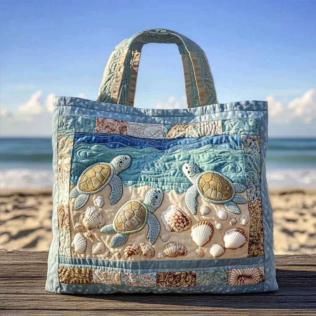 Handmade Quilted Bag - Sea Turtles