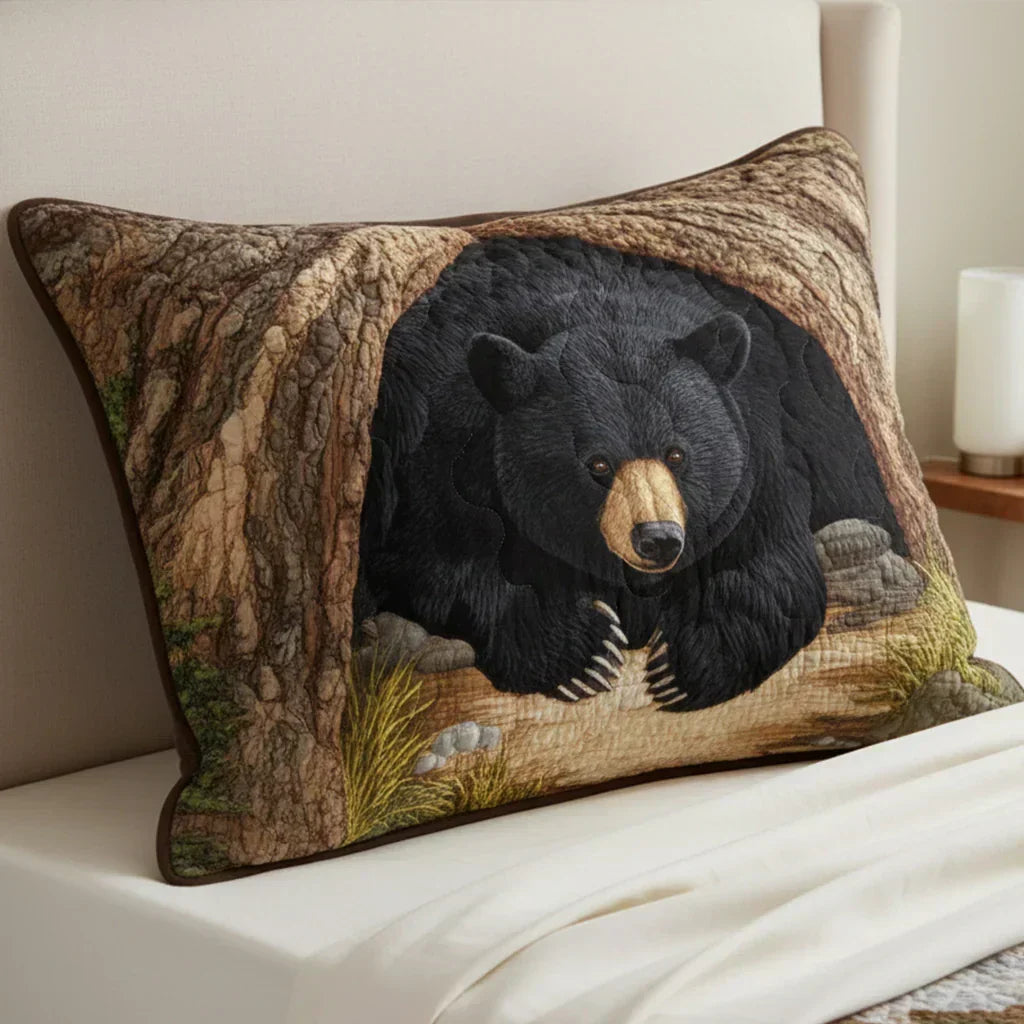 Quilted Pillow Cover - Bear's Den