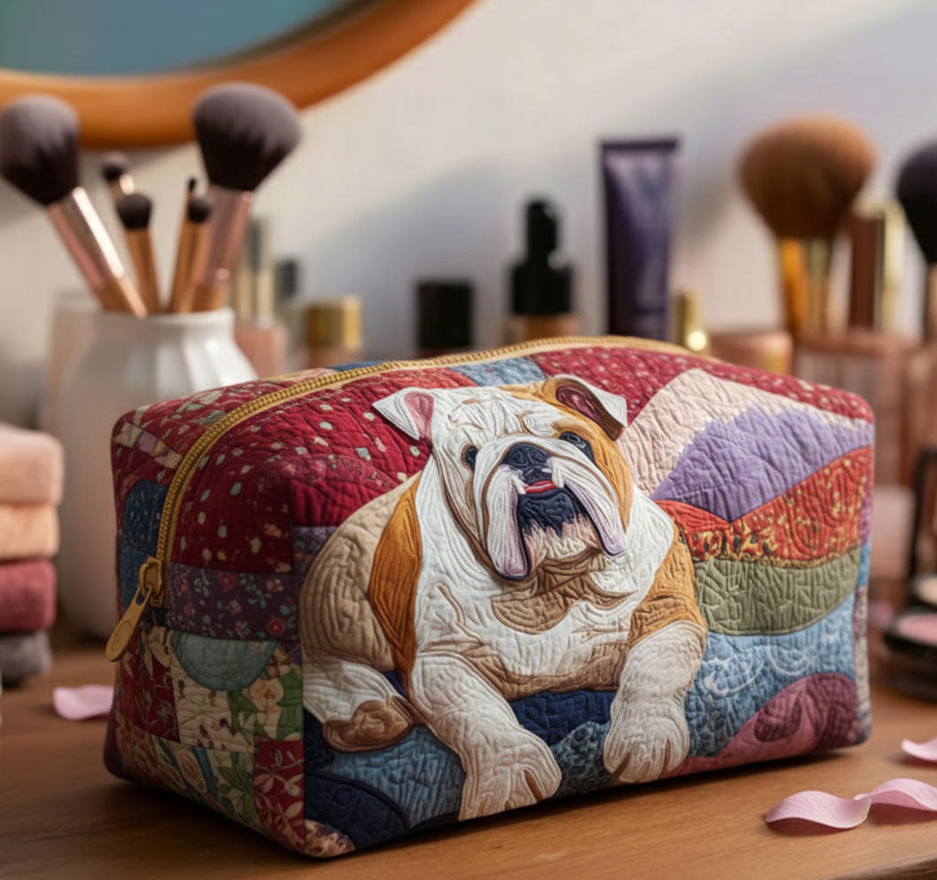 Quilted Makeup Bag - Bulldog Cuddle