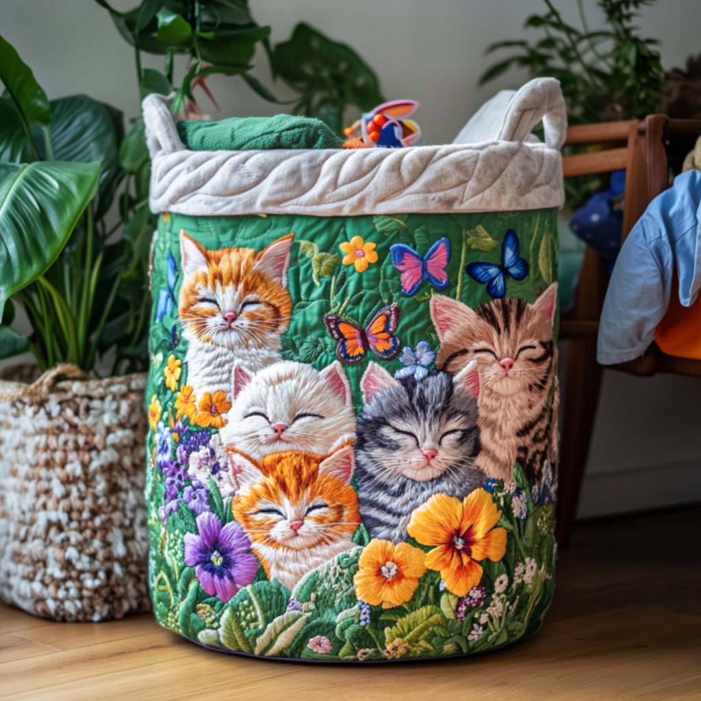 Quilted Laundry Basket - Catnap Corner
