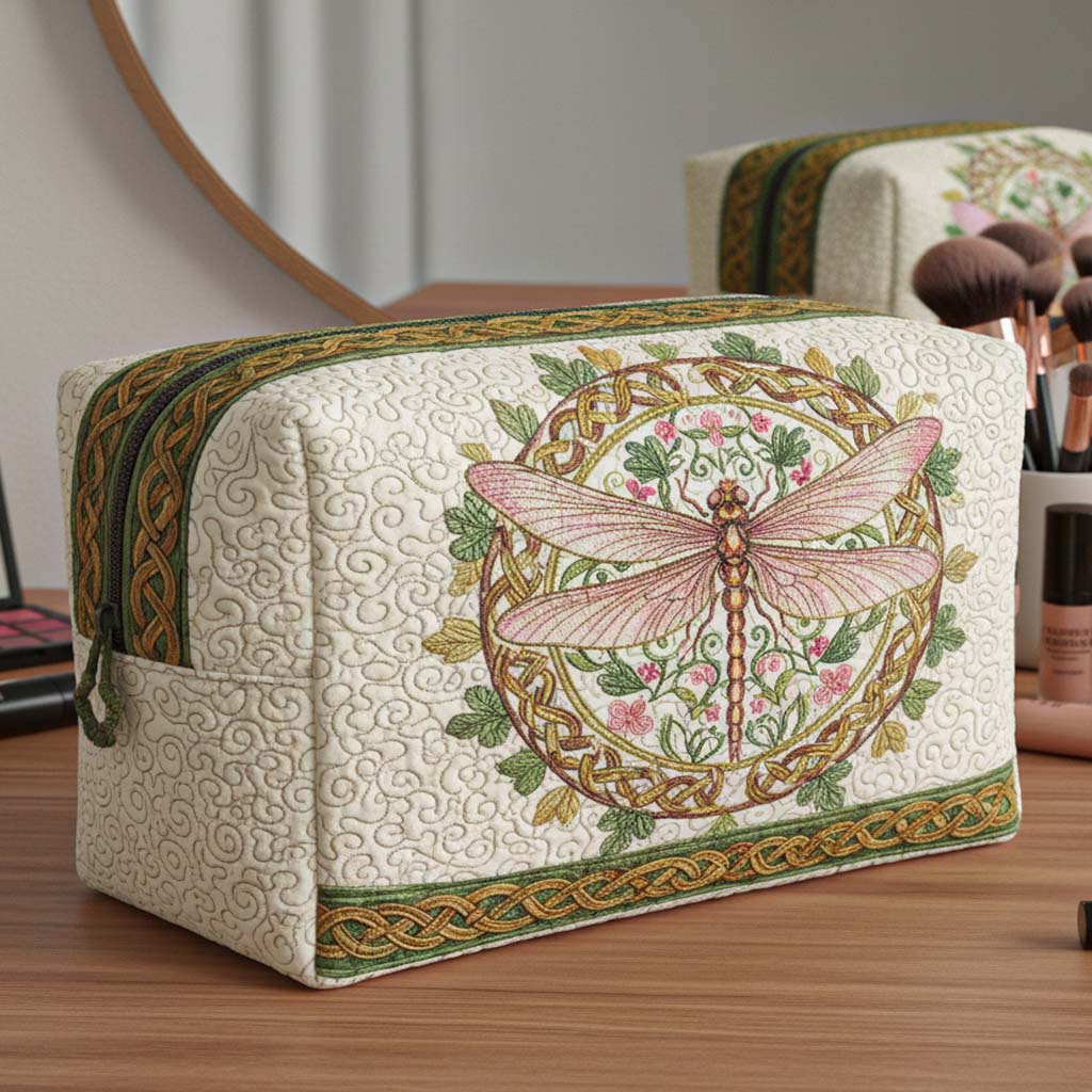Quilted Makeup Bag - "Dragonfly Dreams"