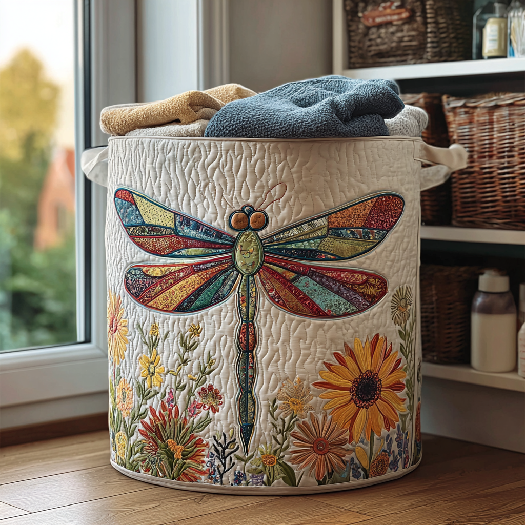 Quilted Laundry Basket - Dragonfly Trail