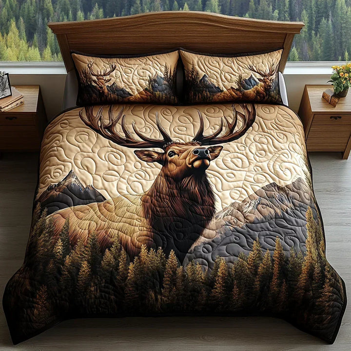 3-Piece Quilted Bedding Set - Forest Animals