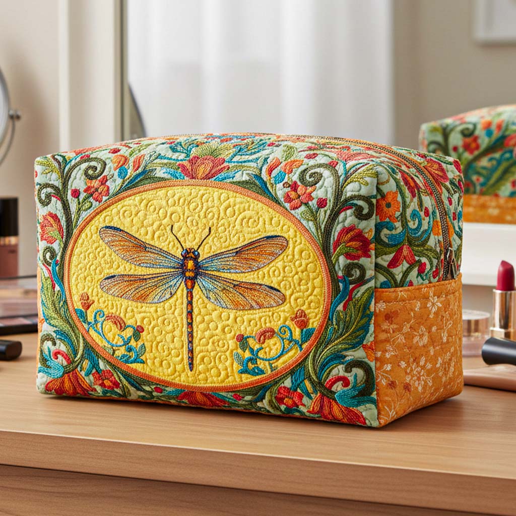 Quilted Makeup Bag - Freedom Flight