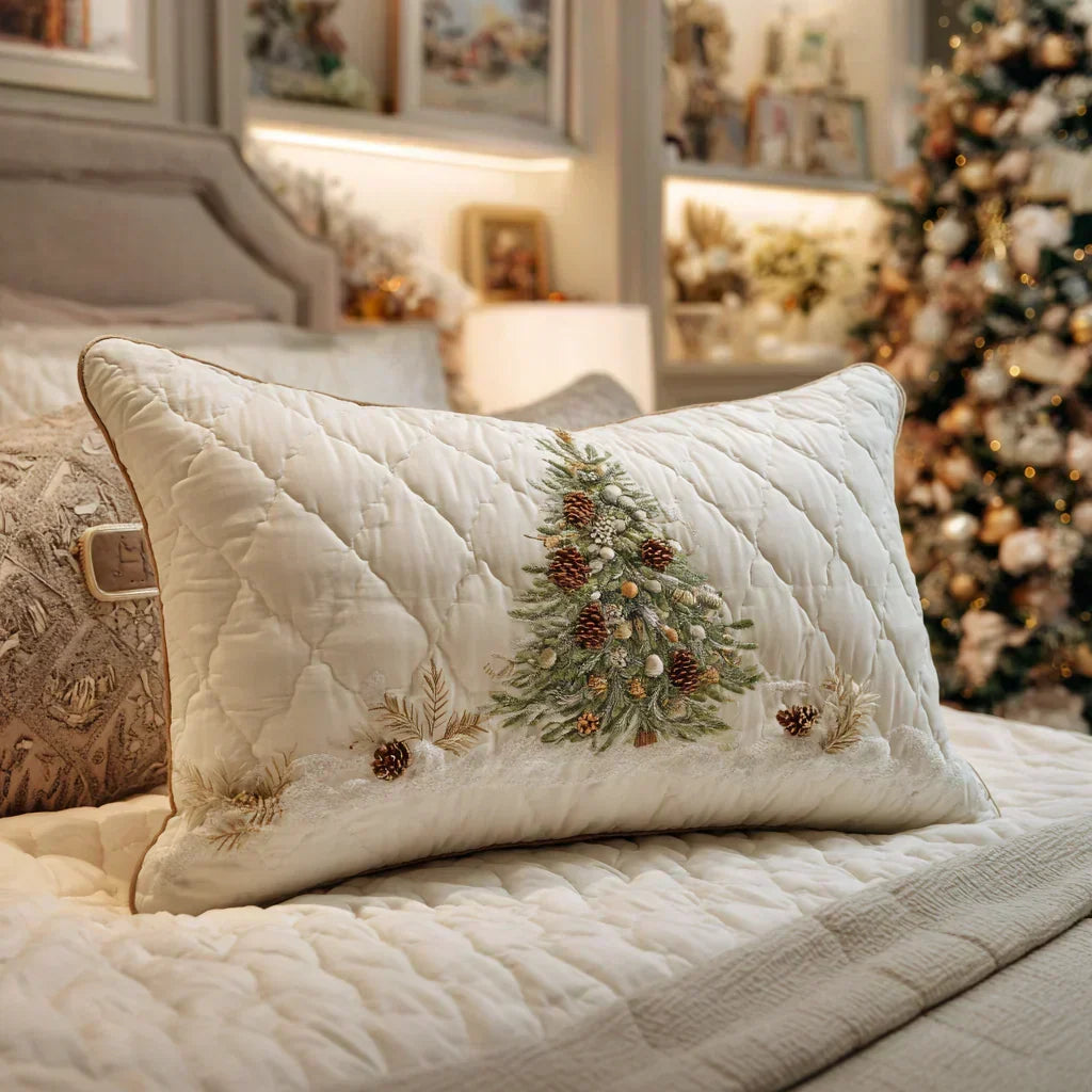 Quilted Pillow Cover - Snowy Shelter