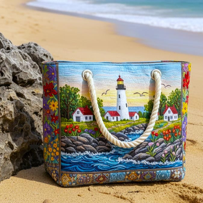 Handmade Beach Bag - Lighthouse Glow