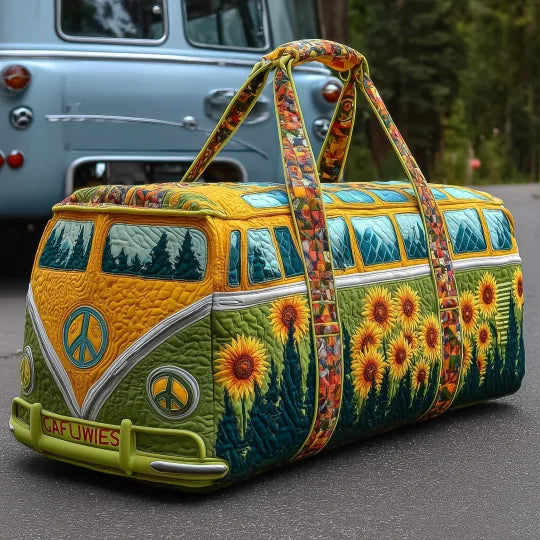 Quilted Travel Bag - Hippie Sunflower