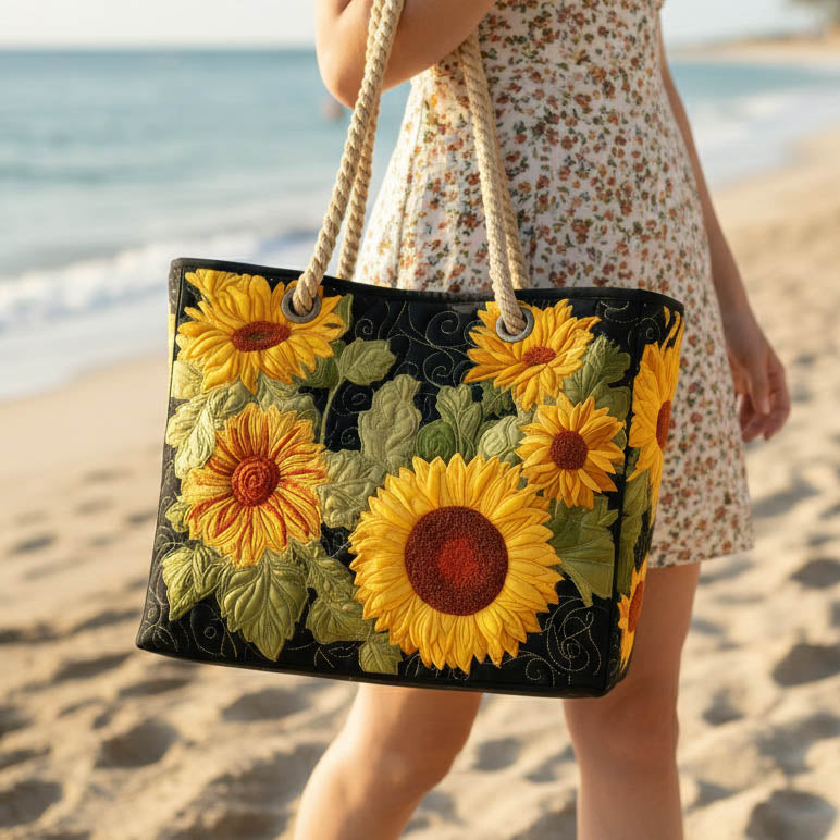 Handmade Beach Bag - Sunflowers