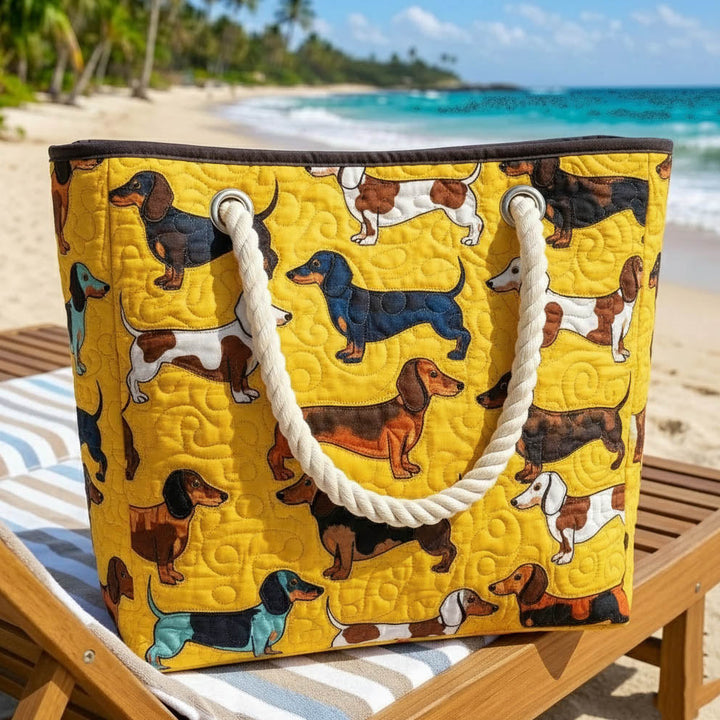 Handmade Beach Bag - Dachshund