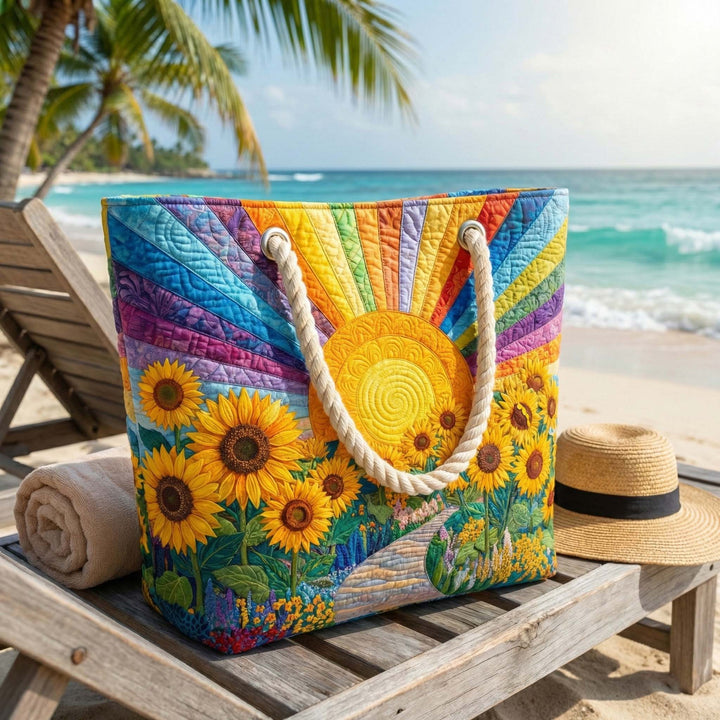 Handmade Beach Bag - Rainbow Sun