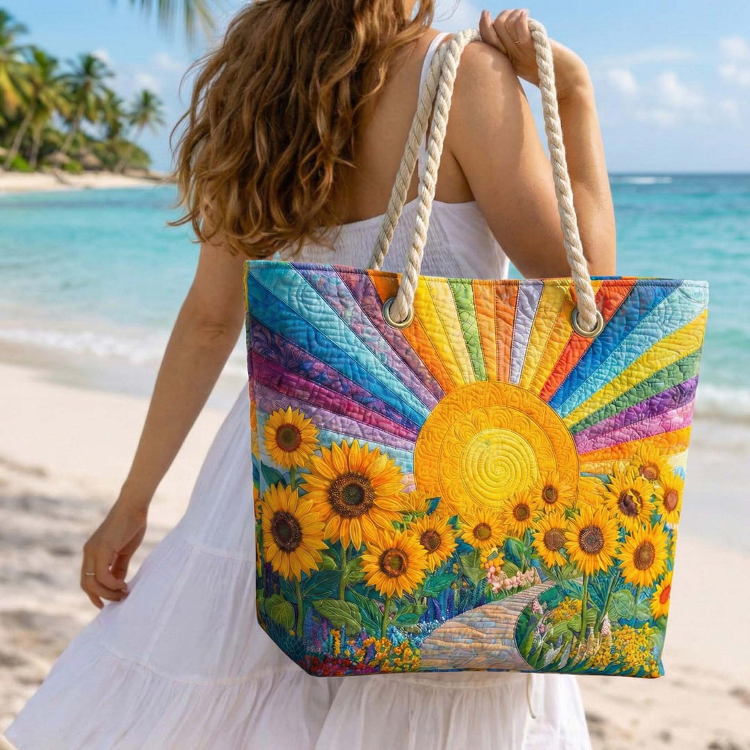 Handmade Beach Bag - Rainbow Sun