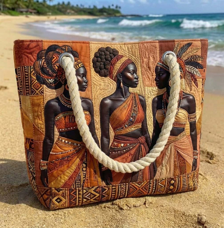 Handmade Beach Bag - Glowing Melanin Queens