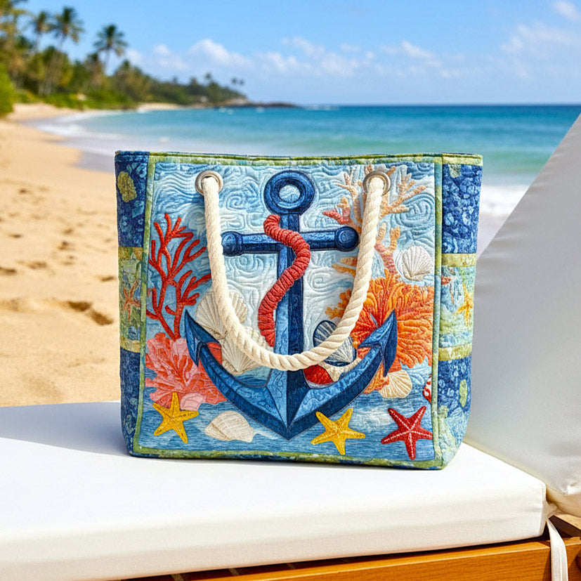 Handmade Beach Bag - Nautical Anchor