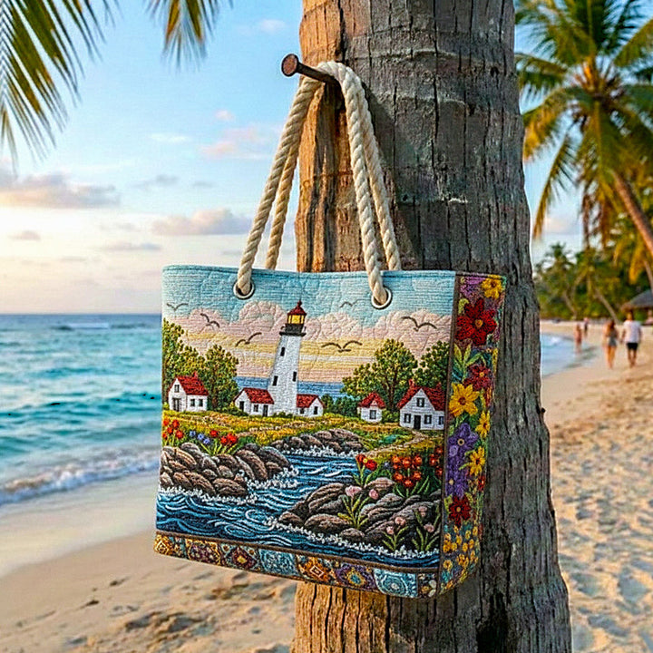 Handmade Beach Bag - Lighthouse Glow