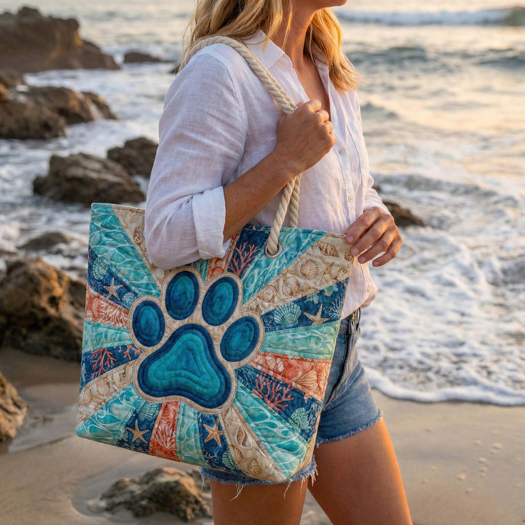 Handmade Beach Bag - Paw Print