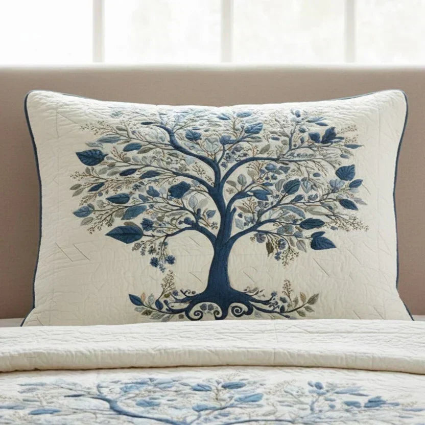 Quilted Cushion Cover - Blue Serenity