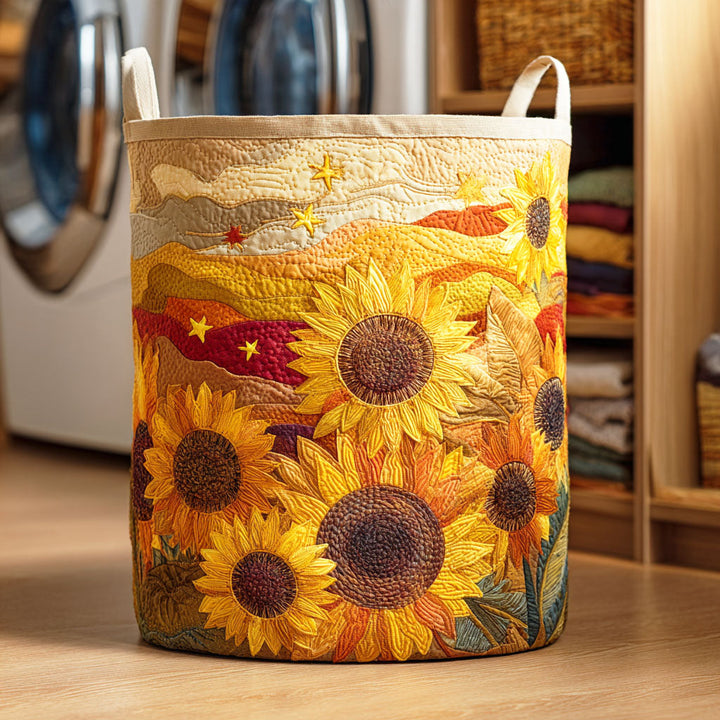 Quilted Laundry Basket - Sunflower