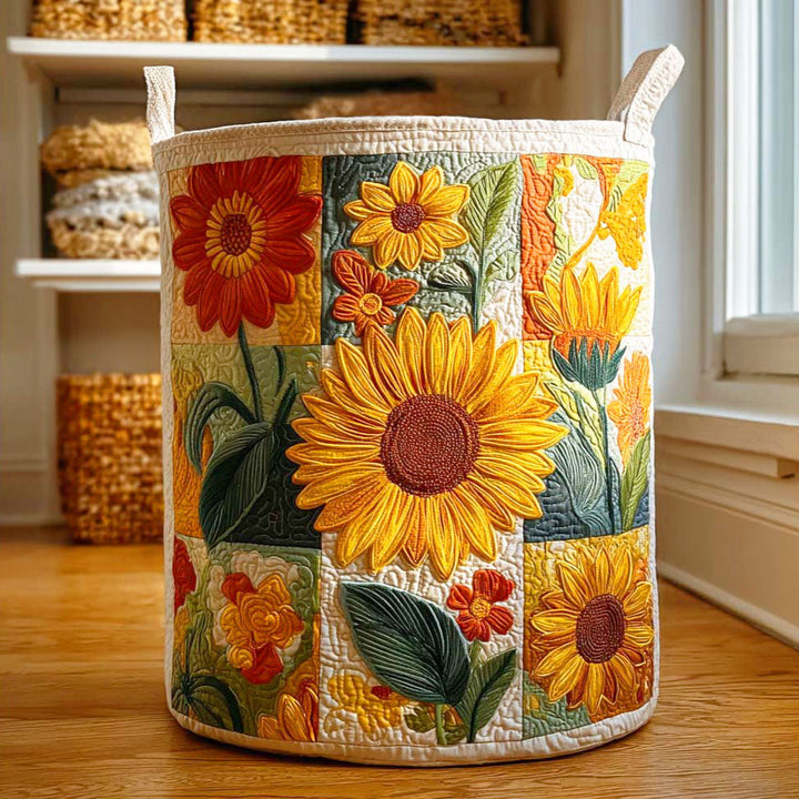 Quilted Laundry Basket - Sunflower