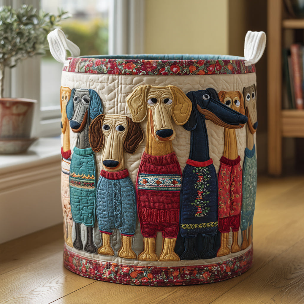 Quilted Laundry Basket - Happy Whiskers
