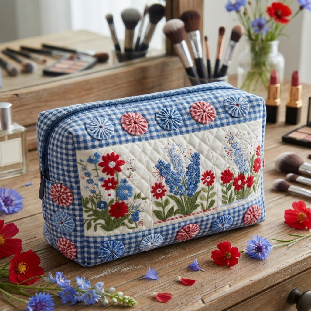 Quilted Makeup Bag - Heartland Harmony
