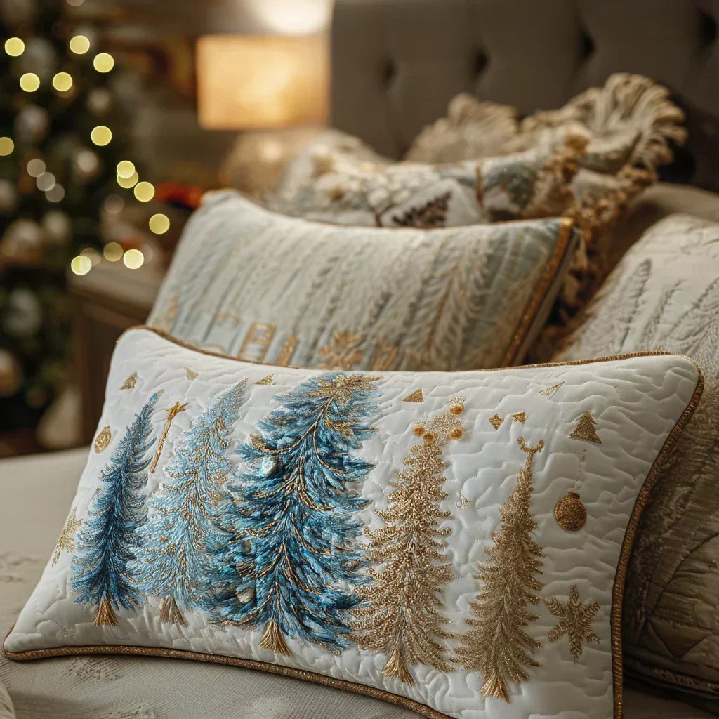 Quilted Pillow Cover - Festive Forest