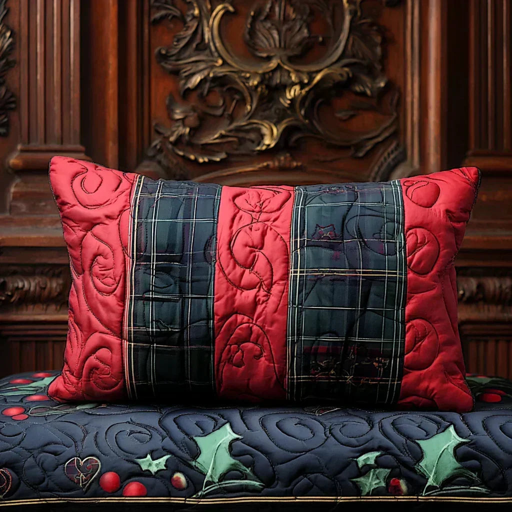 Quilted Pillow Cover - Festive Heart