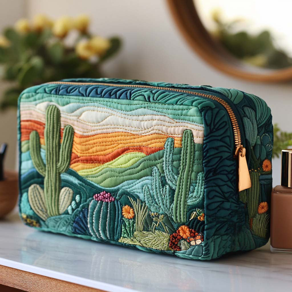 Quilted Makeup Bag - Hot Sands