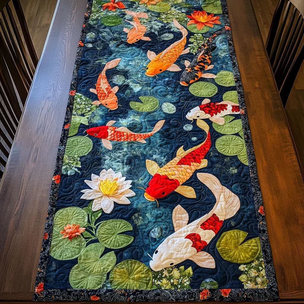 Quilted Table Runner - Koi Fish Dream