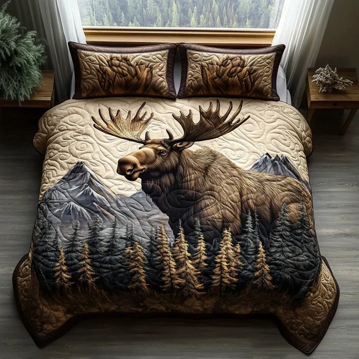 3-Piece Quilted Bedding Set - Forest Animals
