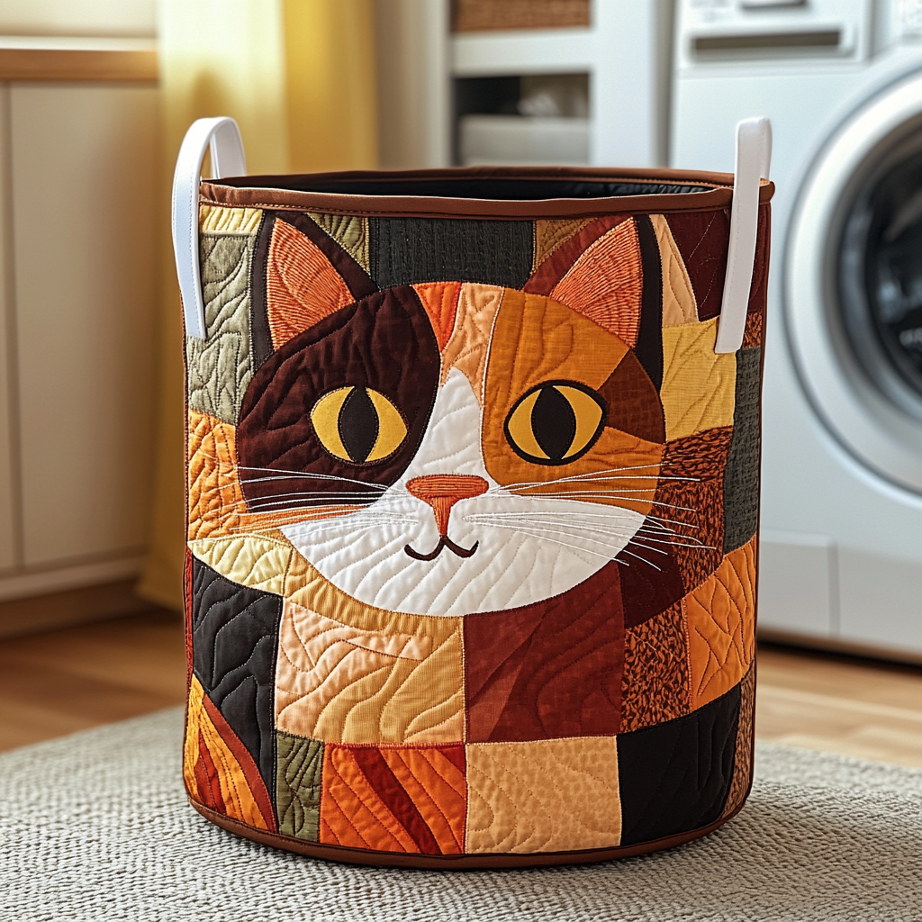 Quilted Laundry Basket - Patches