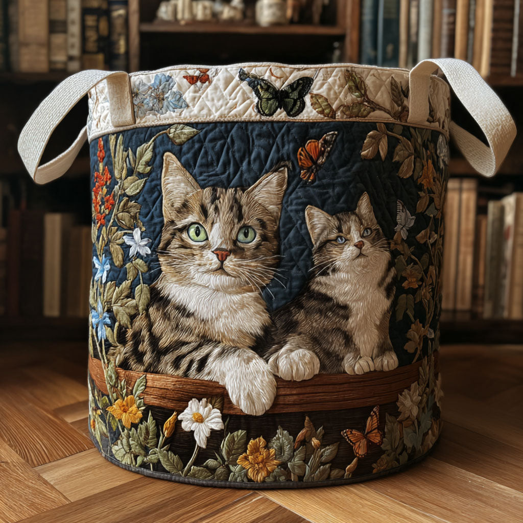 Quilted Laundry Basket - Garden Paws