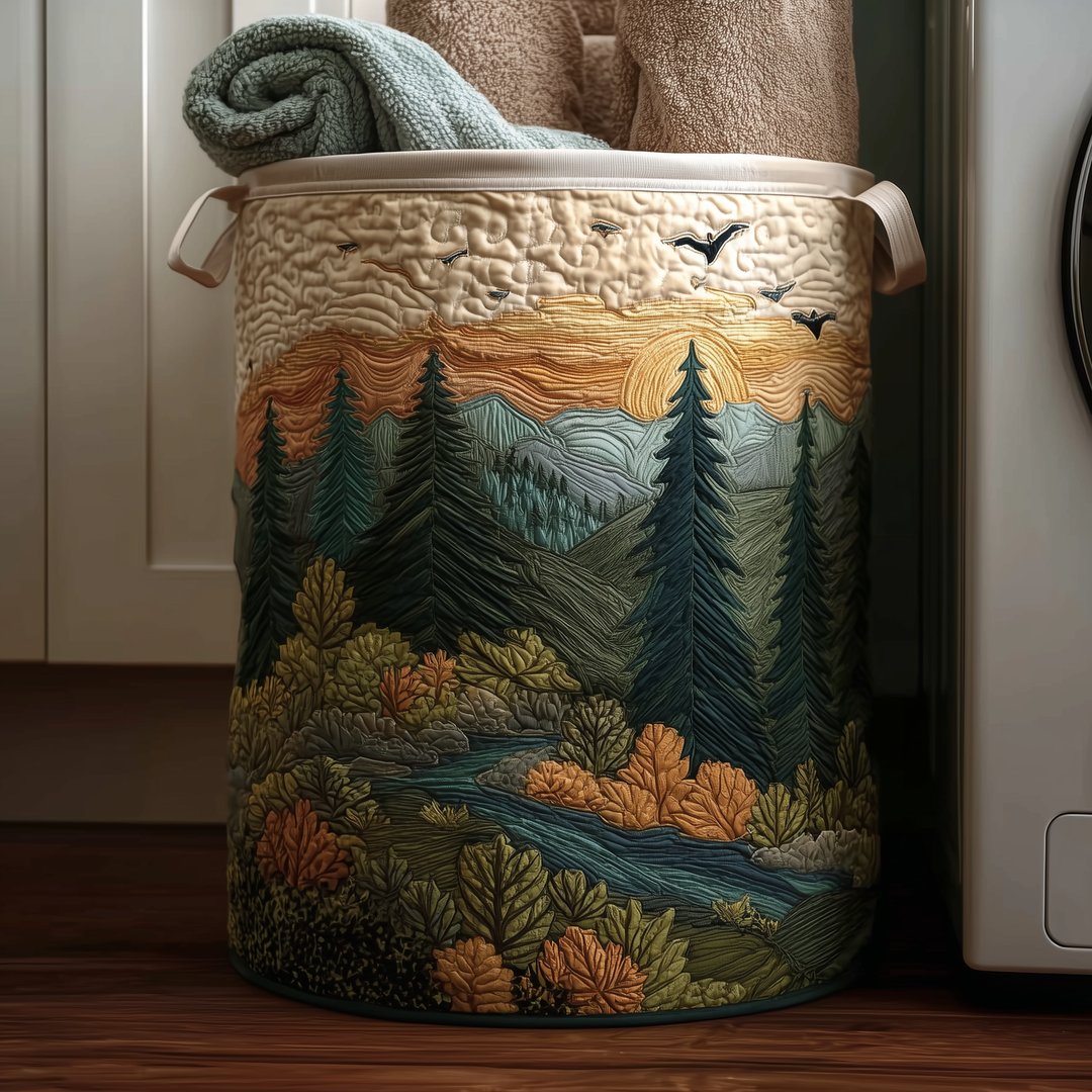 Quilted Laundry Basket - Peaceful Pines