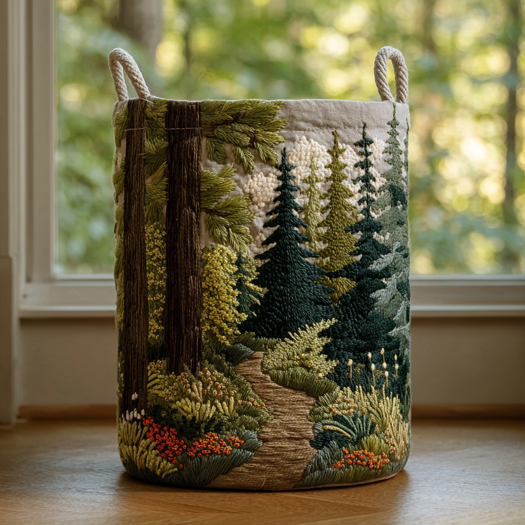 Quilted Laundry Basket - River Bank