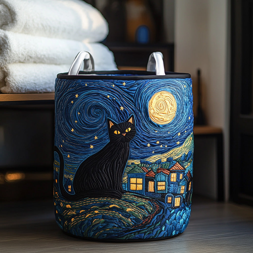 Quilted Laundry Basket - Starry Paws