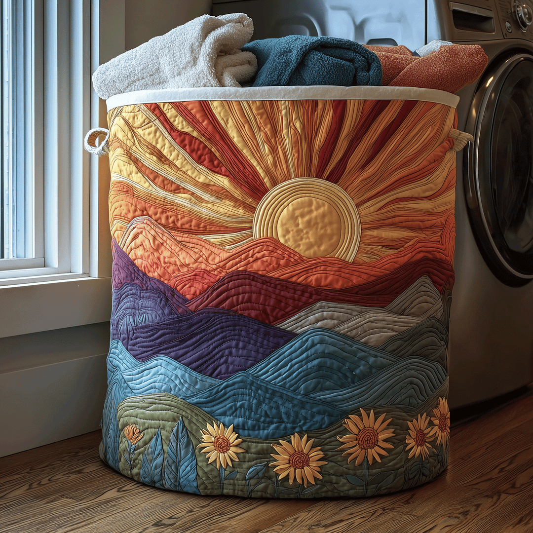 Quilted Laundry Basket - Sunrise Meadow