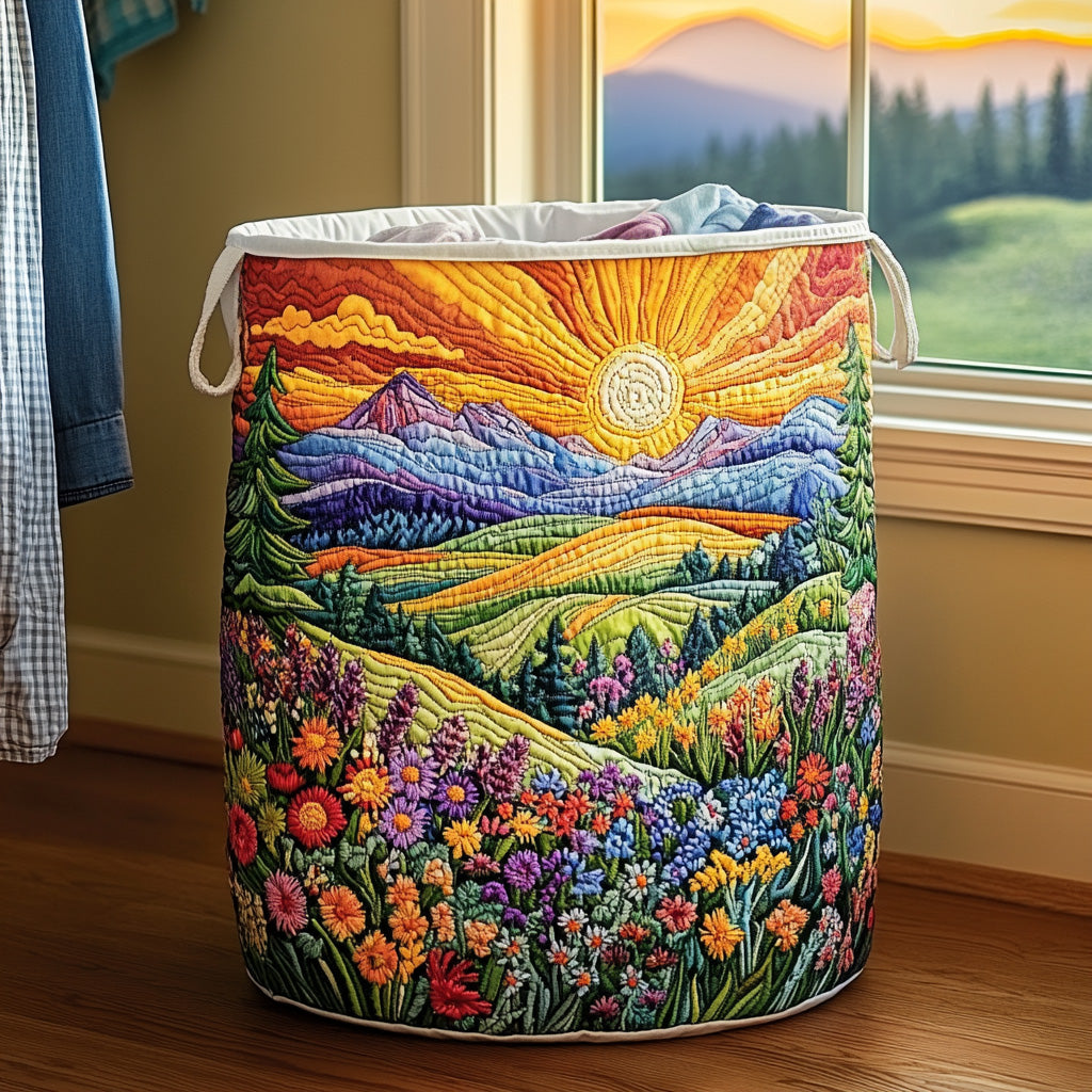 Quilted Laundry Basket - Sunrise Path