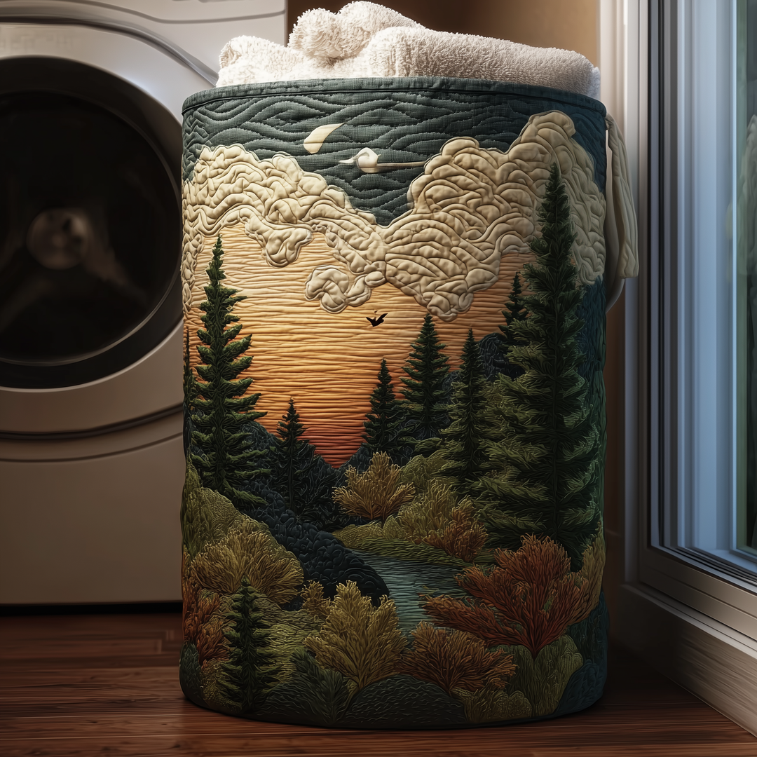 Quilted Laundry Basket - Sunset Pines