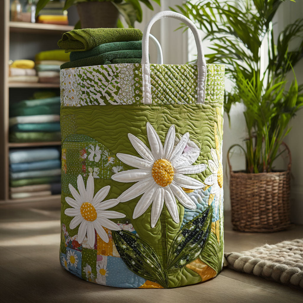 Quilted Laundry Basket - Sunshine Stems