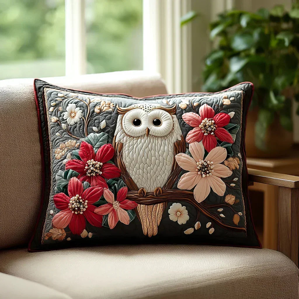 Quilted Cushion Cover - Owl's Whisper