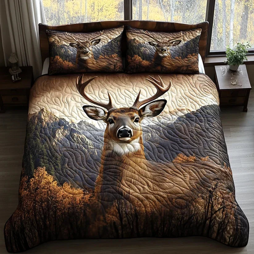 3-Piece Quilted Bedding Set - Forest Animals