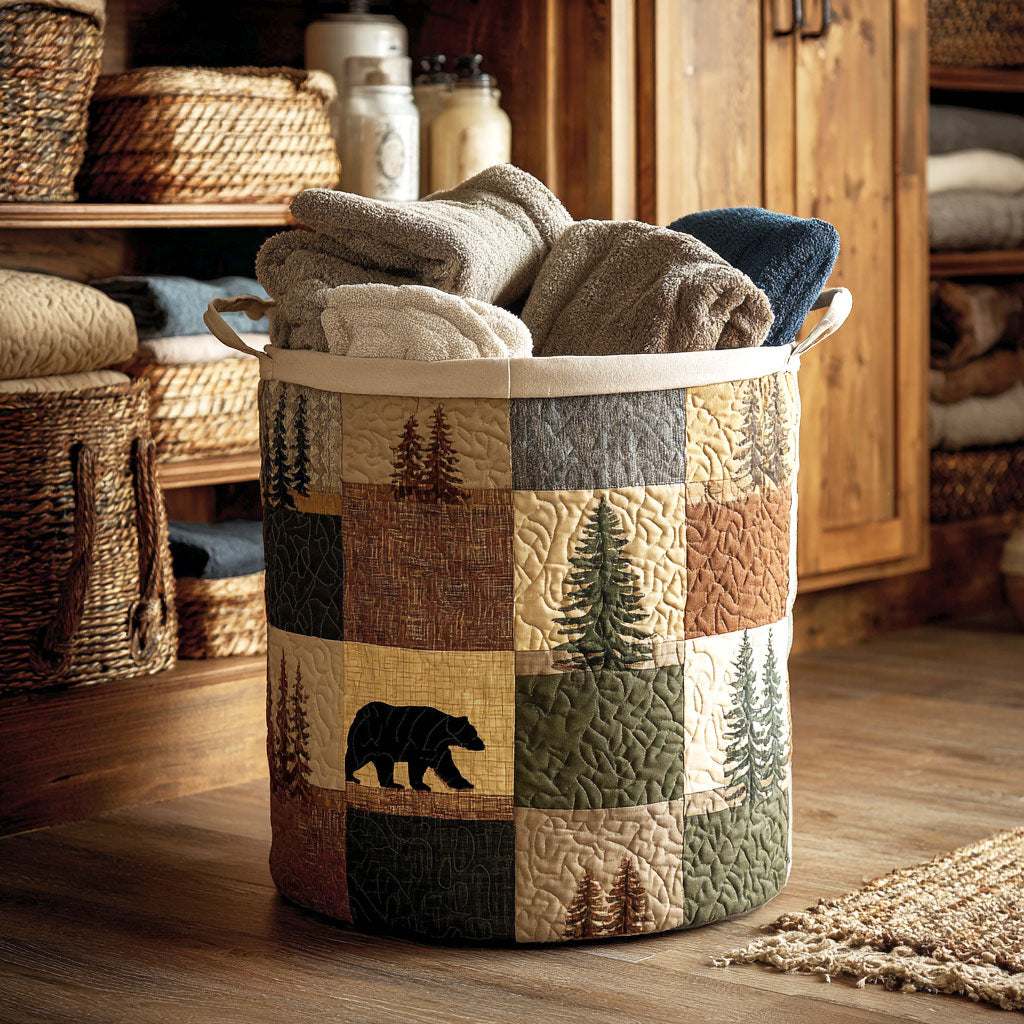 Quilted Laundry Basket - Wooded Corner