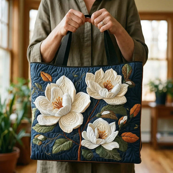 Handmade Quilted Bag - Delicate Magnolia