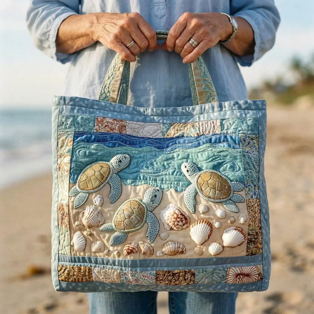 Handmade Quilted Bag - Sea Turtles