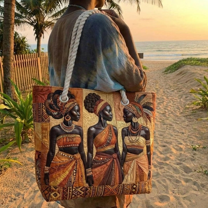 Handmade Beach Bag - Glowing Melanin Queens