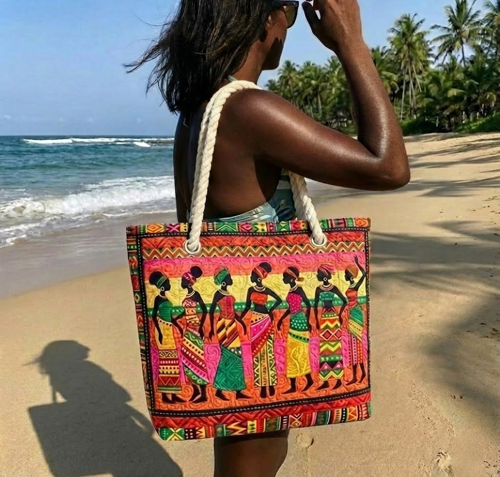 Handmade Beach Bag - Melanin Queens